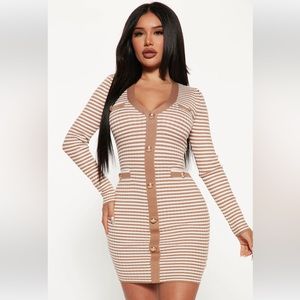 Americano Please Camel Taupe Sweater Dress NWT